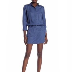 Etienne Marcel Navy Collared Shirt Dress